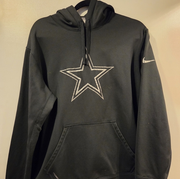 NFL Team Apparel Dallas Cowboys Nike Therma-Fit Hoodie Mens Large Dark Gray - Picture 1 of 6